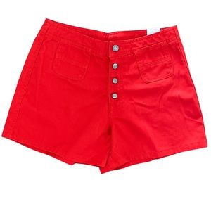 Unionbay NWT Red High Waist Button Up Shorts 9